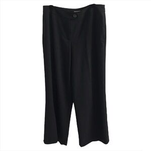 Investments Women’s Straight / Wide Leg Trouser Pant Black Linen-Feel 16 Reg